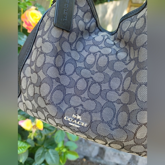 Coach Edie Signature Jacquard Shoulder Bag - Picture 9 of 17